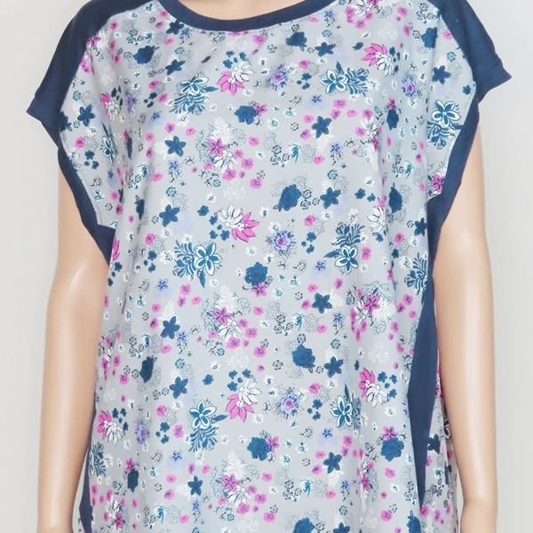 Simply Basic - SM READYMADE GARMENT. LADIES VISCOSE POLYESTER PRINTED T SHIRTS - 1500, 2499, Navy AOP & Black AOP, 06, 25, M- L