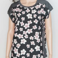Simply Basic - SM READYMADE GARMENT. LADIES VISCOSE POLYESTER PRINTED T SHIRTS - 1500, 2499, Navy AOP & Black AOP, 06, 25, M- L