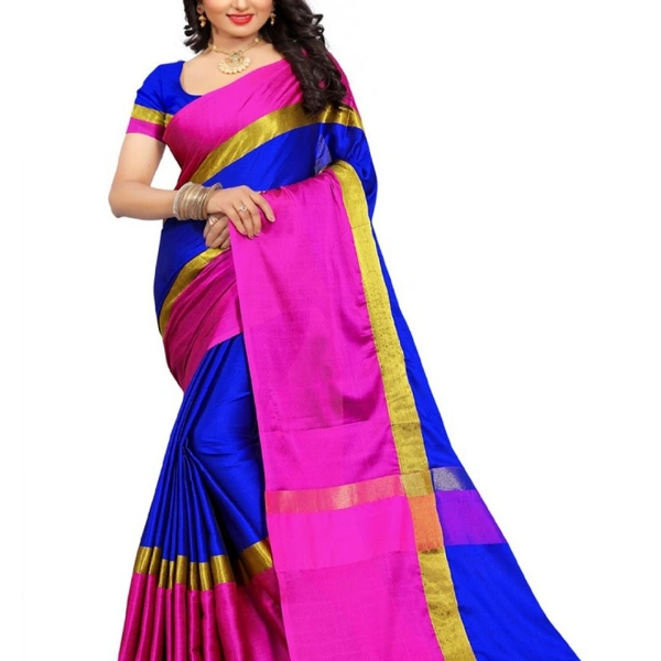 SM READYMADE GARMENT COTTON SILK SAREE - 5680, 7999, 20, 01, 12, Green & Pink