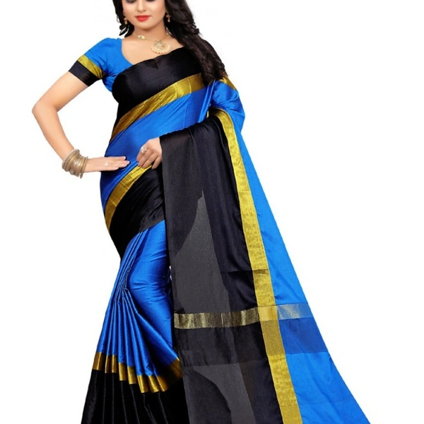SM READYMADE GARMENT COTTON SILK SAREE - 5680, 6999, 01, 20, Blue & Pink, 12