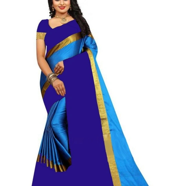 SM READYMADE GARMENT COTTON SILK SAREE - 5680, 6999, 01, 20, Blue & Pink, 12