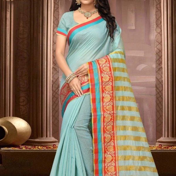 SM READYMADE GARMENT NEW COTTON AND BANARASI SILK SAREE O - Various, 01, 20
