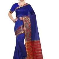 SM READYMADE GARMENT NEW COTTON AND BANARASI SILK SAREE O - 01, 12, Light Green