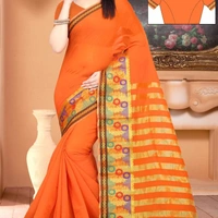 SM READYMADE GARMENT NEW COTTON AND BANARASI SILK SAREE O - 01, 12, Light Green