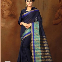 SM READYMADE GARMENT NEW COTTON AND BANARASI SILK SAREE O - 01, 12, Light Green