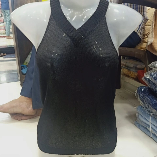 SM READYMADE GARMENT RITURAJ COTTON NECK TOPS A - 2, 1, Black, 34 Bust