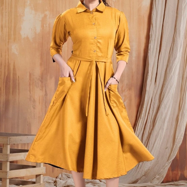 SM READYMADE GARMENT NEW DESIGN RUBY COTTON KURTI B - 1, Yellow, M 38
