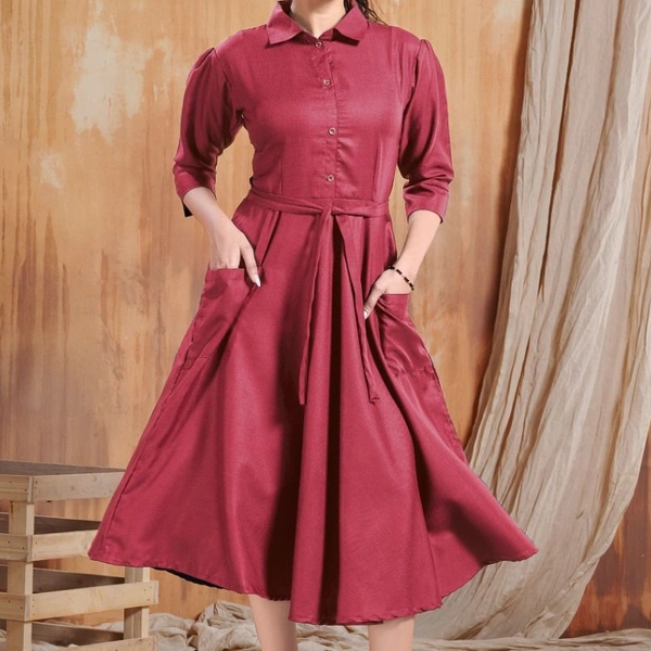 SM READYMADE GARMENT NEW DESIGN RUBY COTTON KURTI B - 1, Red, XXL-44