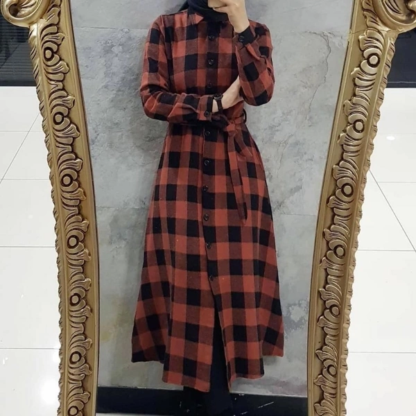 SM READYMADE GARMENT MANCHALI VOL 2 HEAVY COTTON KURTI A - 1, Red & Black check, XL 43