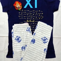 SM READYMADE GARMENT RITURAJ COTTON NIGHT WEAR A - 1, XL, Navy Blue top & White bottom