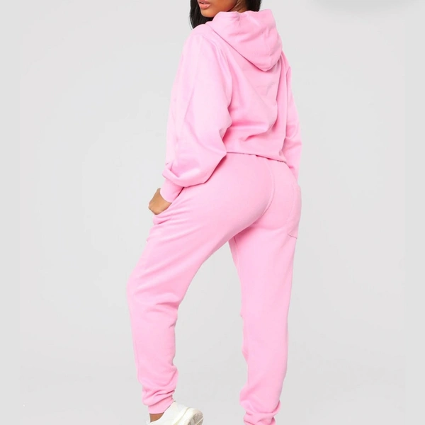 Plain Hoodie track suit - 2600, Pink, 04, SIZE	:	S  (FREE SIZE) (SUITABLE UP TO L)WAIST	:	26.0 - 34.0 (IN INCHES)BUST	:	26.0 - 36.0 (IN INCHES