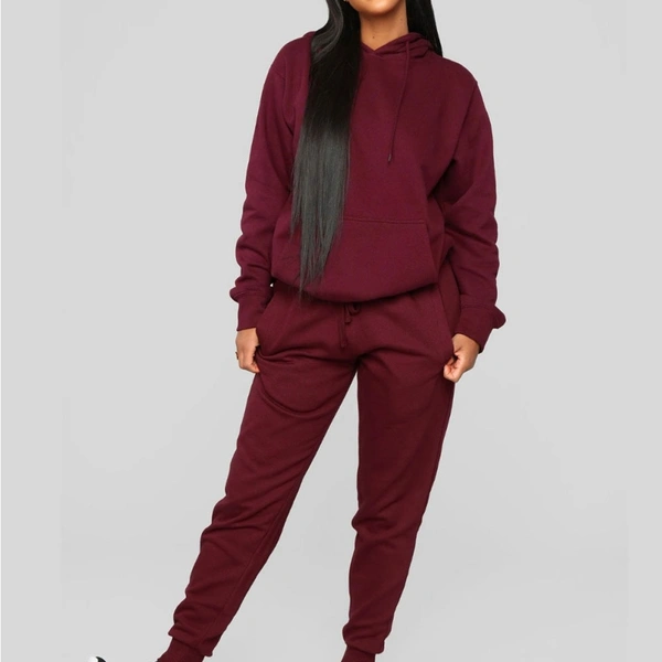 Plain Hoodie track suit - 2600, Red, 04, SIZE	:	S  (FREE SIZE) (SUITABLE UP TO L)WAIST	:	26.0 - 34.0 (IN INCHES)BUST	:	26.0 - 36.0 (IN INCHES
