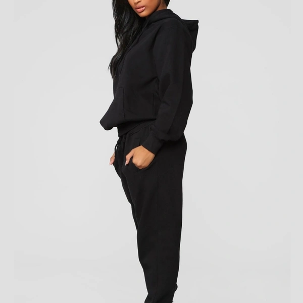 Plain Hoodie track suit - 2600, Black, 04, SIZE	:	S  (FREE SIZE) (SUITABLE UP TO L)WAIST	:	26.0 - 34.0 (IN INCHES)BUST	:	26.0 - 36.0 (IN INCHES