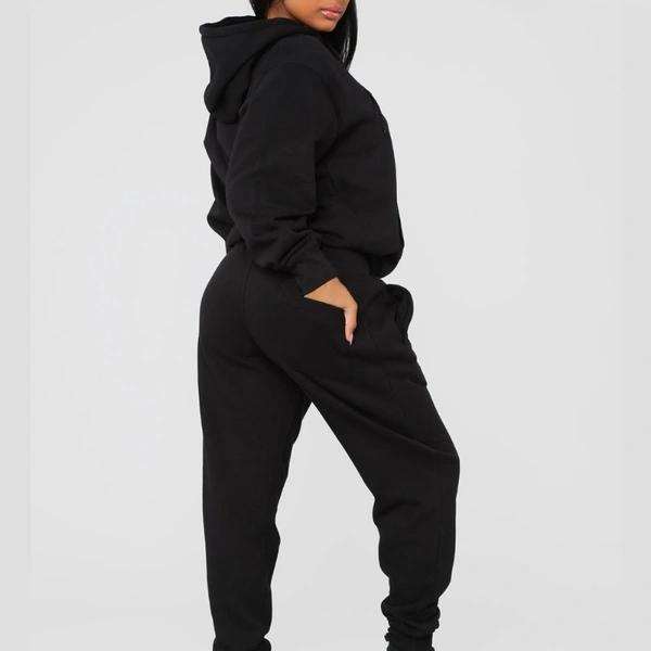 Plain Hoodie track suit - 2600, Black, 04, SIZE	:	S  (FREE SIZE) (SUITABLE UP TO L)WAIST	:	26.0 - 34.0 (IN INCHES)BUST	:	26.0 - 36.0 (IN INCHES