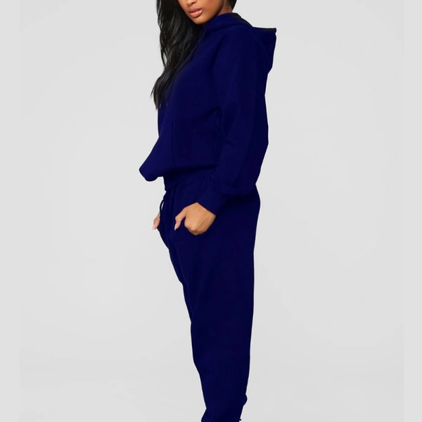 Plain Hoodie track suit - 2600, Blue, 04, SIZE	:	S  (FREE SIZE) (SUITABLE UP TO L)WAIST	:	26.0 - 34.0 (IN INCHES)BUST	:	26.0 - 36.0 (IN INCHES