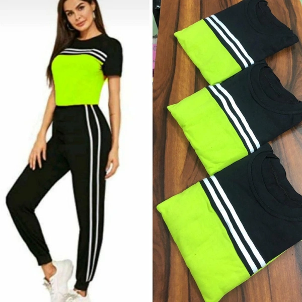 003 KIT KAT TRACKSUIT - 10, 	UP TO L  (FREE SIZE) WAIST	:	26.0 - 34.0 (IN INCHES)BUST	:	26.0 - 34.0 (IN INCHES), Green, 3894