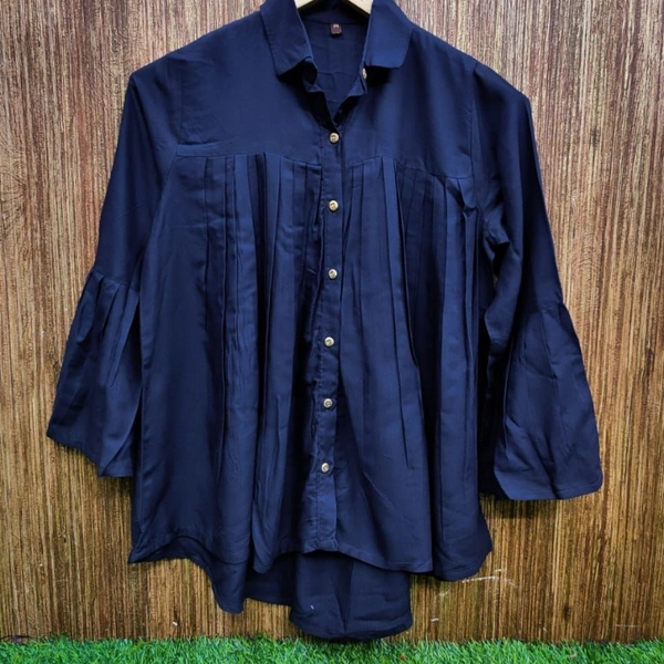 103 RAYON WESTERN TOP A - M (38), Blue, 2