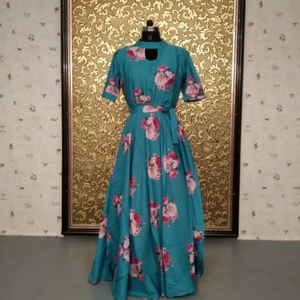PINK RANI FLOWER WESTERRN WEAR - Green, 4, 40