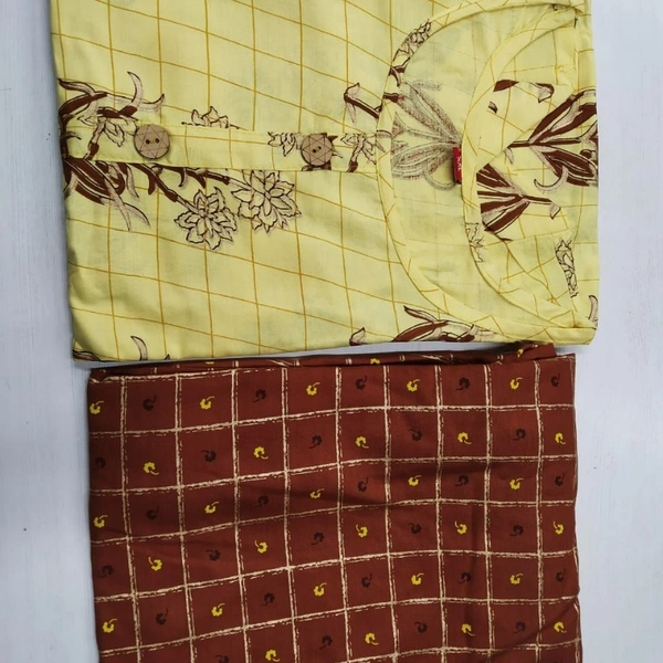 MK HEAVY RAYON KURTI WITH PLAZO 002 O - Lemon, 1, XXL-44