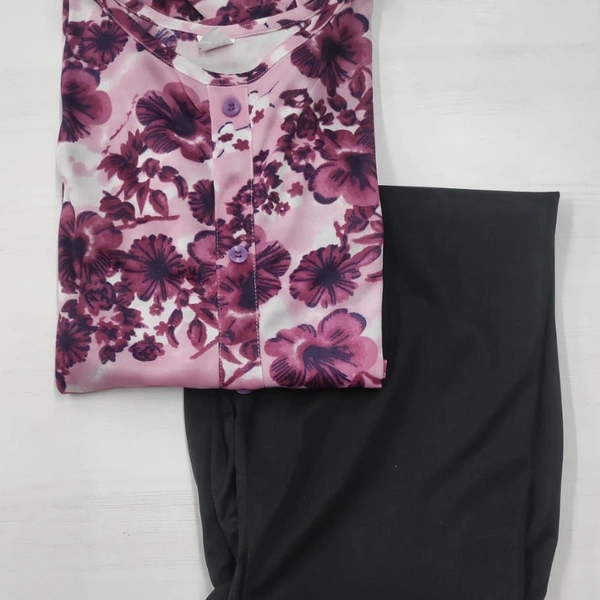 MK HEAVY RAYON KURTI WITH PLAZO 002 O - Violet, 1, XL-42,