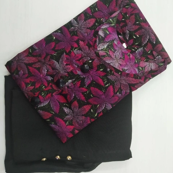 MK HEAVY RAYON KURTI WITH PLAZO 002 O - Pink & Black, 1, XL-42