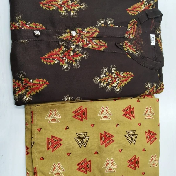 MK HEAVY RAYON KURTI WITH PLAZO 002 O - Black Yellow, 1, XL-42,