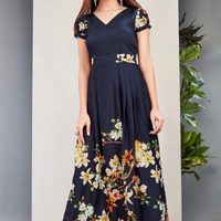WESTERN FLARE HEAVY CREPE WESTERN WEAR - Red, 1, S 36