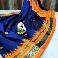 KOLHAPURI IKKAT COTTON SILK SAREE - Maroon & Green Boarder, 1
