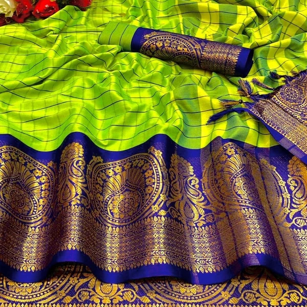 AURA AAB SURYAMVANSHI COTTON SILK SAREE - 3900, 1, Green