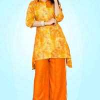 CAMBRIC KUTTI WITH PLAZO B - Orange, 1, XLL-44