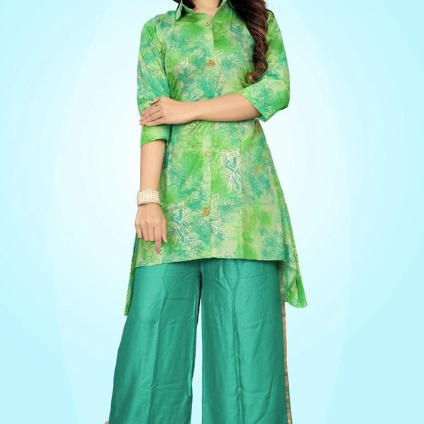 CAMBRIC KUTTI WITH PLAZO B - Green, 1, XLL-44
