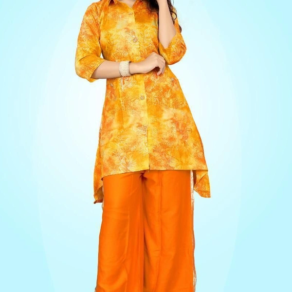CAMBRIC KUTTI WITH PLAZO B - Yellow, 1, L(40),