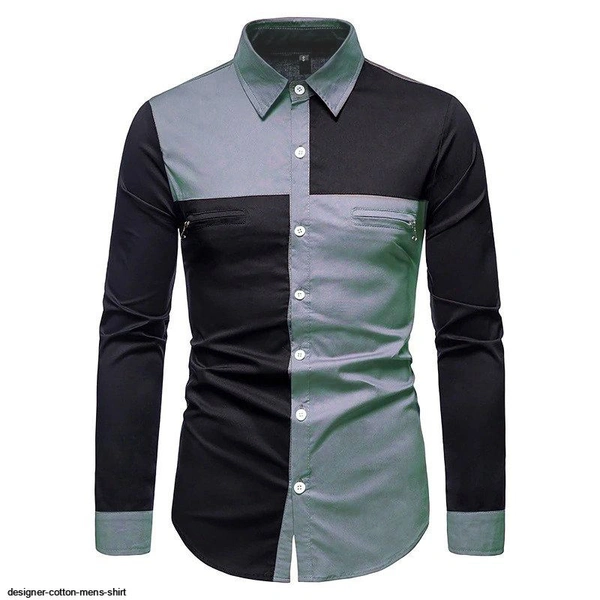 DESIGNER COTTON MENS SHIRT C - White, 1, M (38)