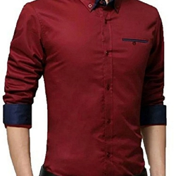CASUAL COTTON MEN SHIRT B - 1, L(40),, Blue,