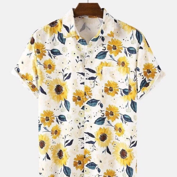 PRESENT COTTON MEN'S SHIRTS - 1, Yellow, XXL 46
