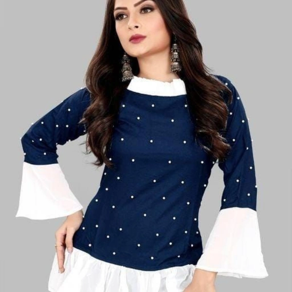 RAYON FANCY TOP WESTERN - 1, M 38, Blue