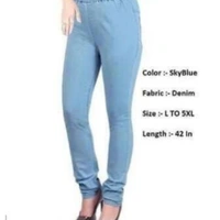 SWARA DENIM LEGGINGS - Nevy blue, 1, 36