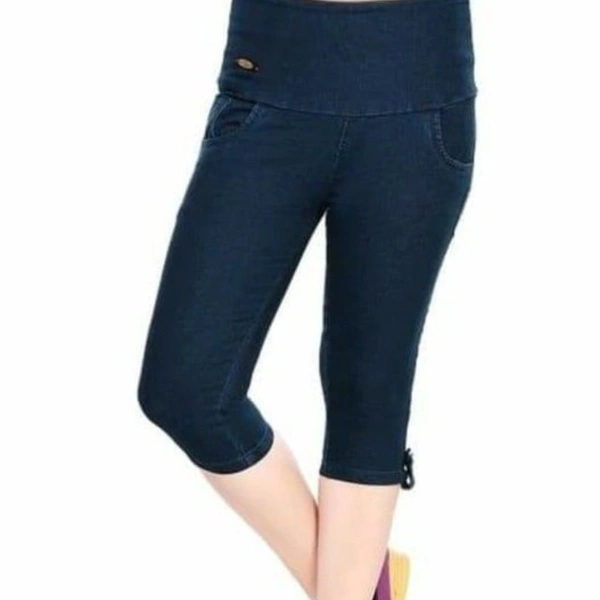 RITURAJ DENIM CAPRI  - Nevy Blue, 1, 40