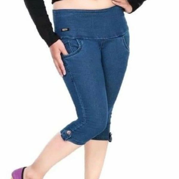 RITURAJ DENIM CAPRI  - Blue, 1, 32