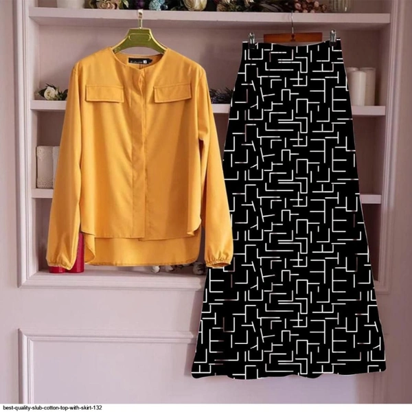SLUB COTTON TOP WITH SKIRT  - 1, White, L (40)