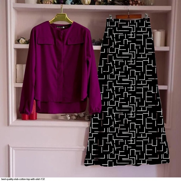 SLUB COTTON TOP WITH SKIRT  - 1, XL-42,, Dark Green