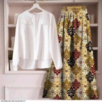 SLUB COTTON TOP WITH SKIRT  - 1, Red, XL-42,