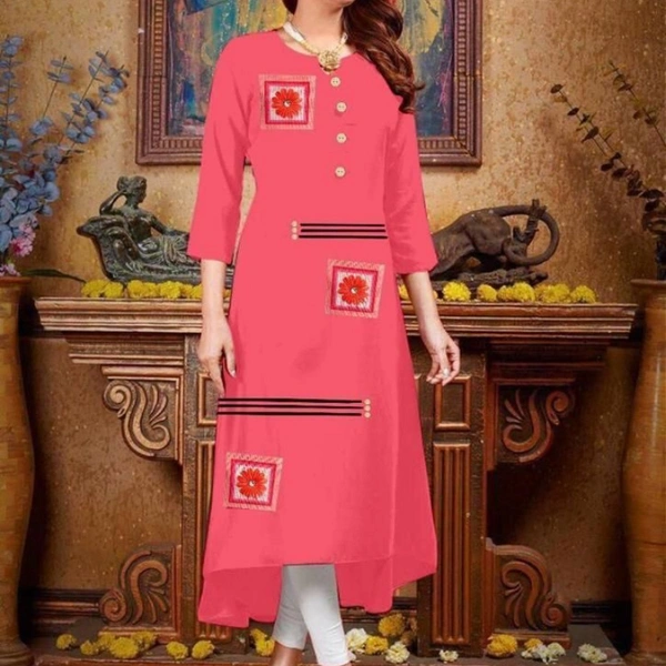 NEW CATALOG RAYON KURTI - 1, Pink, L (40)