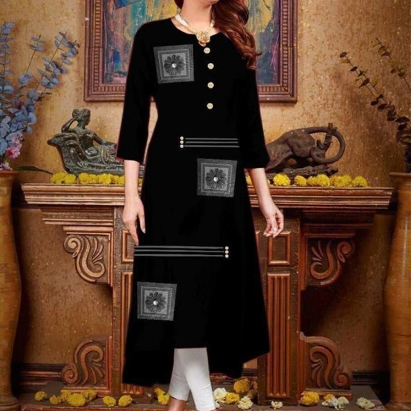 NEW CATALOG RAYON KURTI - 1, Black, XXL-44