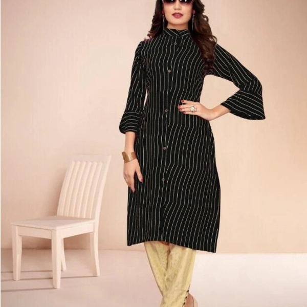 RAYON KURTI WITH PANT - 1, Black, L (40)