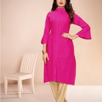 RAYON KURTI WITH PANT - 1, Nevy Blue, XL-42,