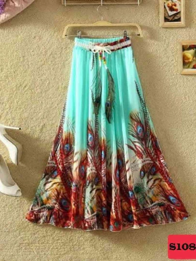 Crepe Digital Print Skirt