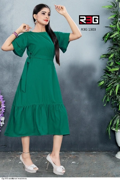 013 SOLIDTIERED MEXI DRESS