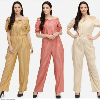 COTTON OFF SHOULDER JUMPSUIT