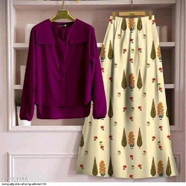 SLUB COTTON TOP WITH SKIRT 